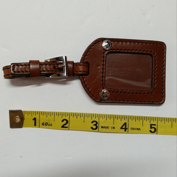 PRADA Genuine Leather Bag Luggage Tag w/ Buckle Strap - Picture 10 of 12